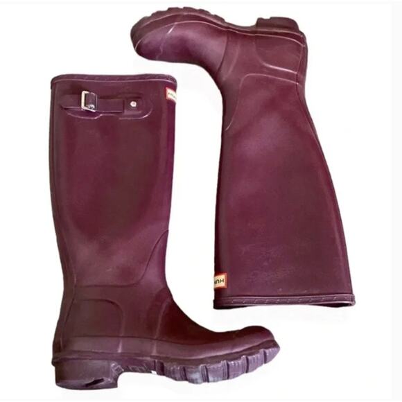 Hunter Tall Violet Rubber Boots Sz 6 - Picture 4 of 4